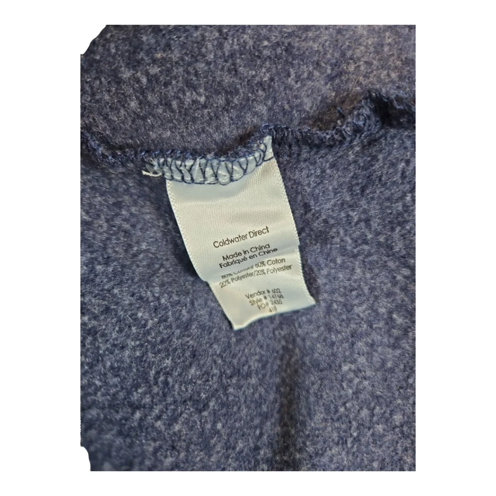 Coldwater Creek Heather Blue Raw Hem Fleece 2 Button Jacket Size M - Picture 7 of 9